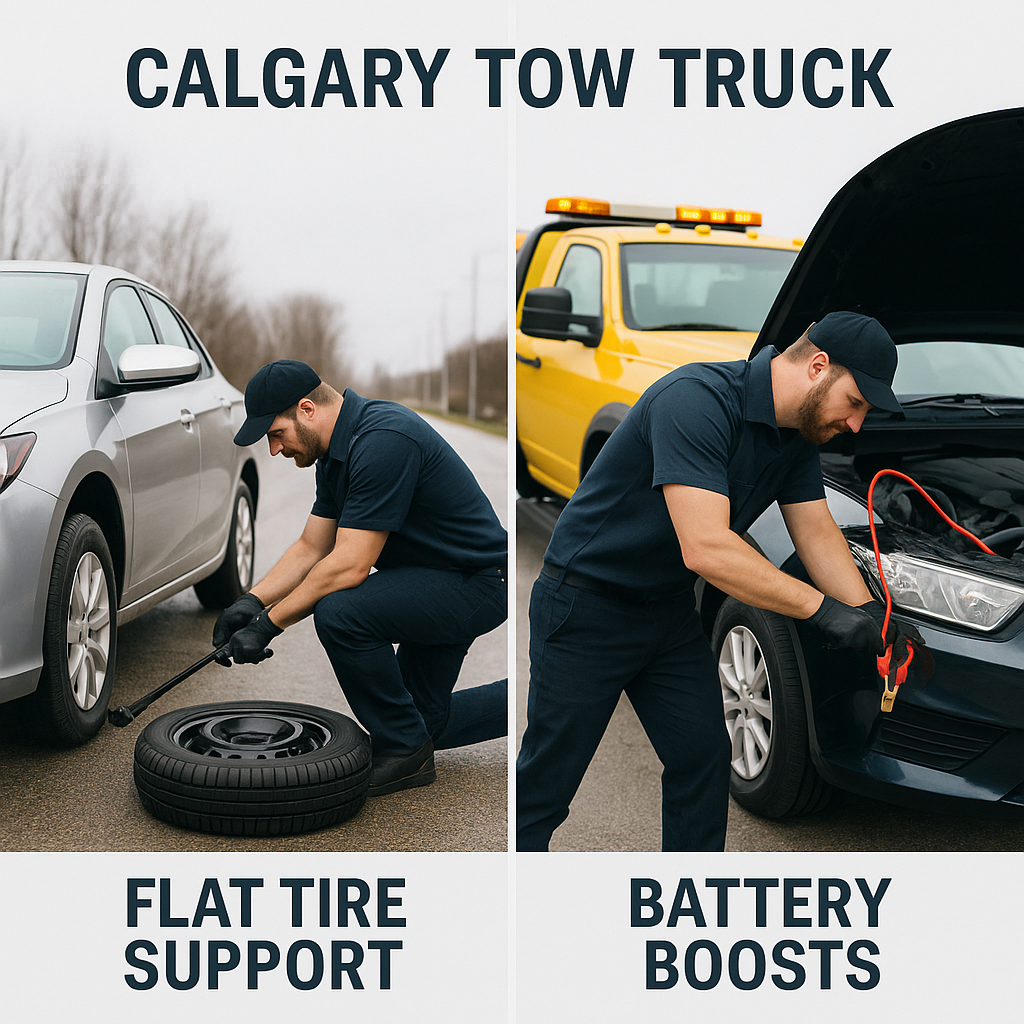 flat tire assistance and battery boost in Calgary